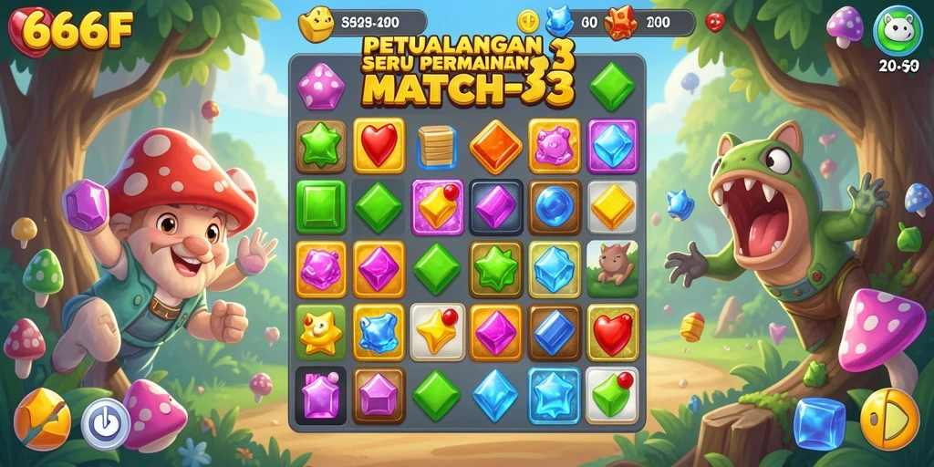 Screenshot gameplay 666F yang menampilkan kombinasi colorful dan tantangan seru.