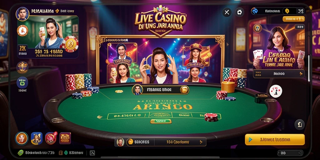 Tampilan menarik dari gameplay Live Casino 73K dengan dealer langsung.