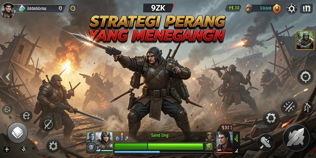 Screenshot gameplay 9ZK menampilkan strategi pertempuran yang mendebarkan.