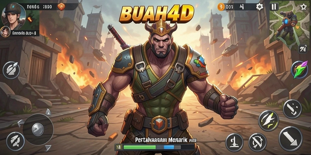 Screenshot gameplay BUAH4D menampilkan pertahanan tanaman yang menarik dan berwarna.