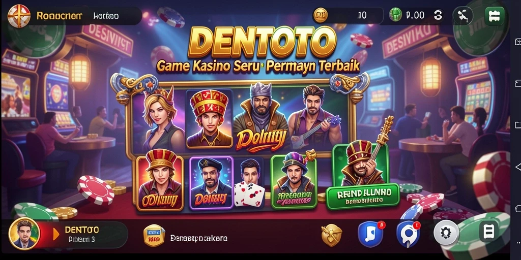 Tampilan gameplay DENTOTO yang mengasyikkan dengan elemen Kasino.