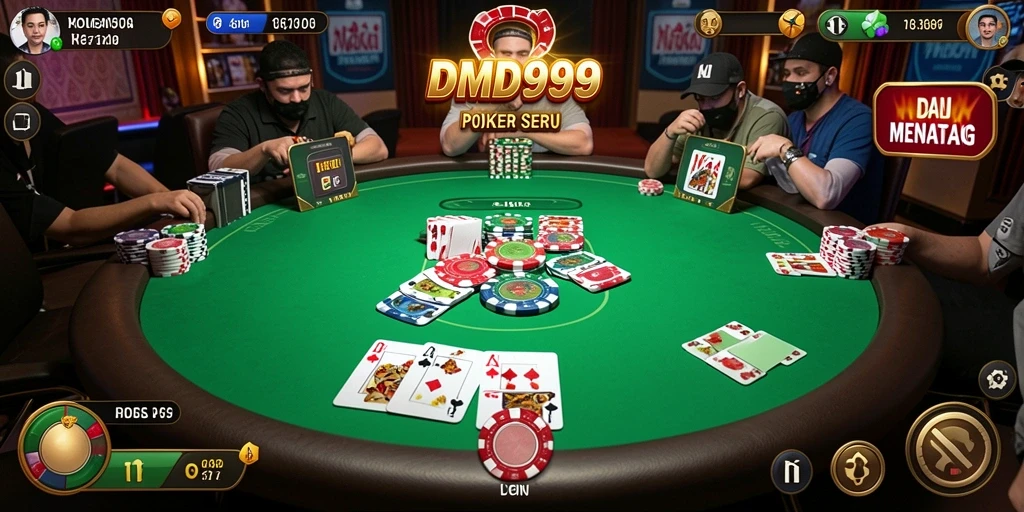Tampilan gameplay Poker yang mendebarkan di DMD999.