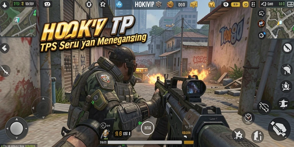 Tangkapan layar gameplay HOKIVIP yang penuh aksi TPS.