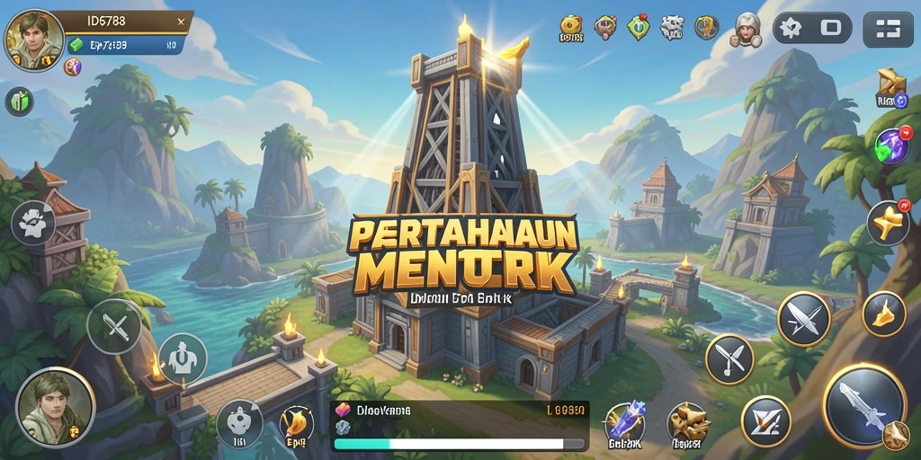 Tampilan permainan Tower Defense yang menegangkan dan strategis.