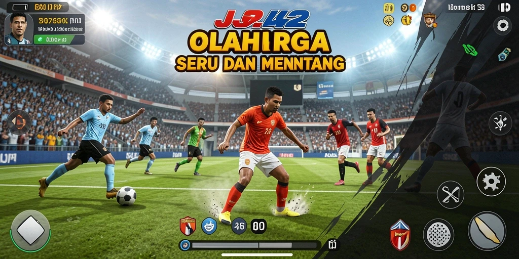 Tampilan gameplay JJ62 dengan aksi olahraga yang menggembirakan.