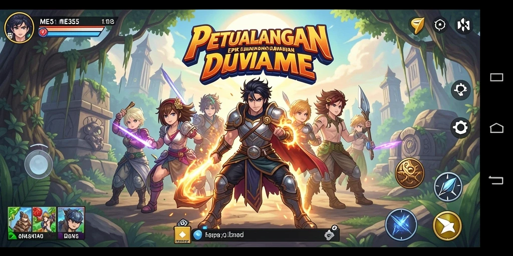 Screenshot dari gameplay ME355 yang menampilkan karakter anime yang dinamis.
