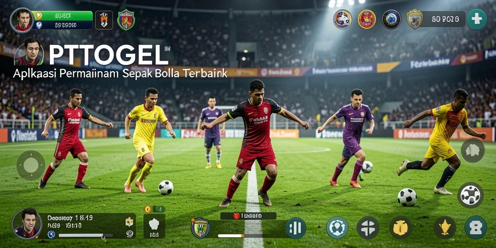 Screenshot PTTOGEL menampilkan momen intens di lapangan sepak bola.