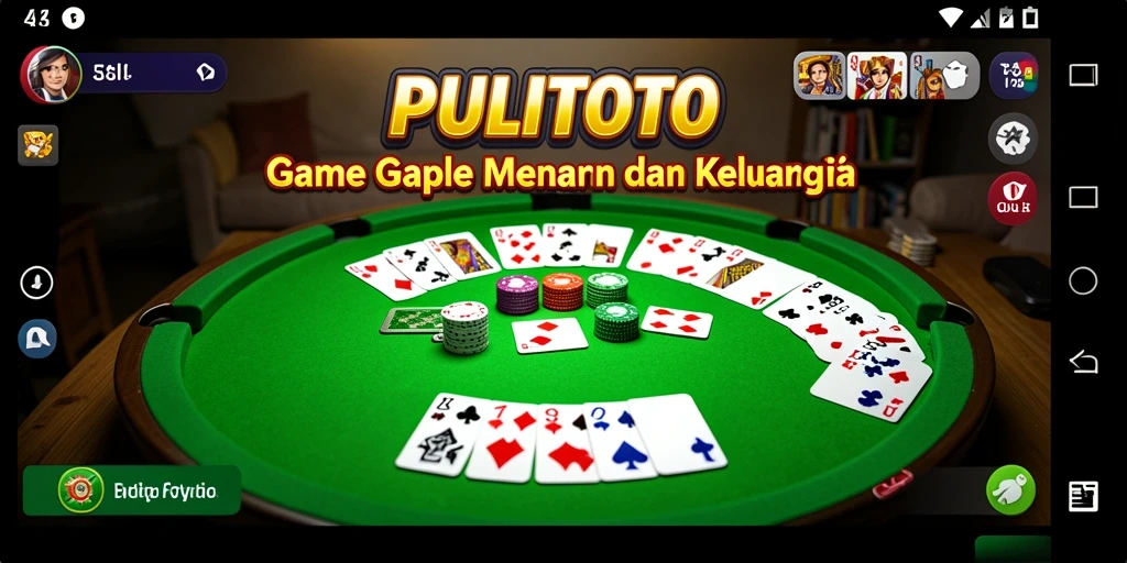 Screenshot PULITOTO menampilkan gameplay Gaple yang seru dan interaktif.