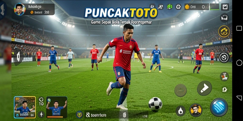 Screenshot menunjukkan aksi mendebarkan dalam pertandingan sepak bola.