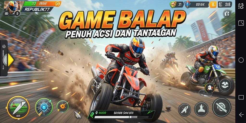 Gameplay balap yang seru dan mendebarkan di REPUBLIK77.