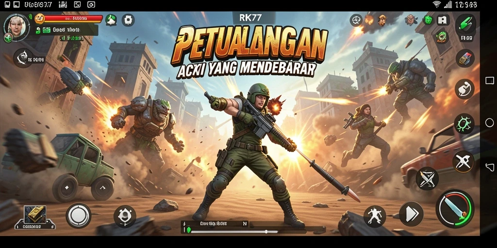 Tampilan gameplay RK77 yang penuh aksi dan seru.
