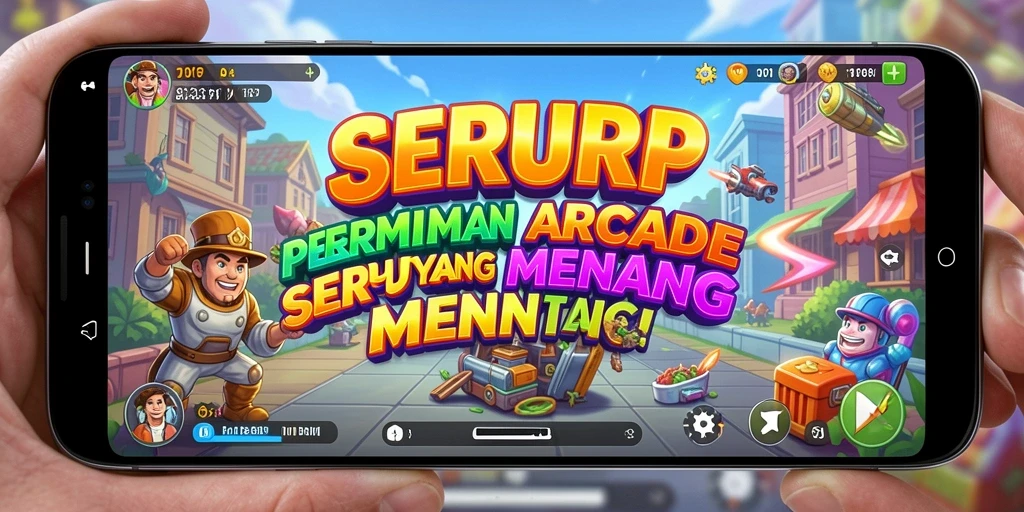Screenshot permainan SERURP menampilkan aksi Arcade yang seru.