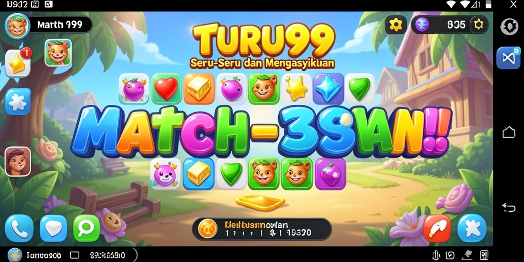 Screenshot gameplay TURU99 dengan kombinasi item Match-3.