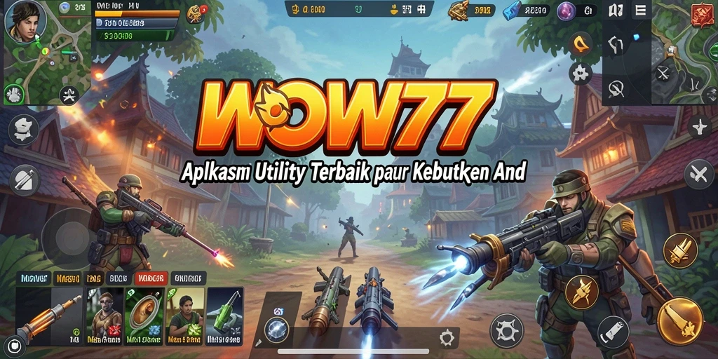 Tampilan antarmuka aplikasi WOW77 dengan fitur utility.