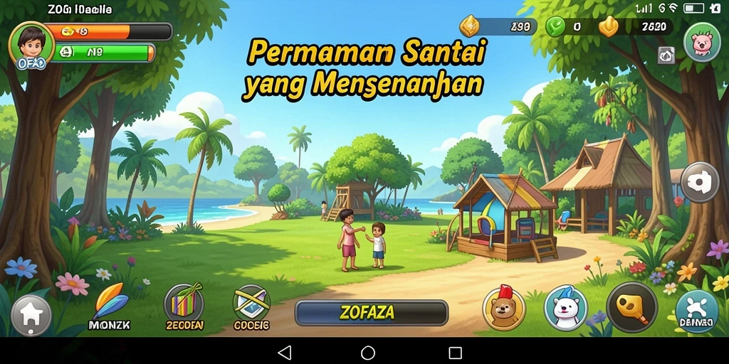 Tangkapan layar ZOFAZA menampilkan keseruan gameplay yang penuh warna.